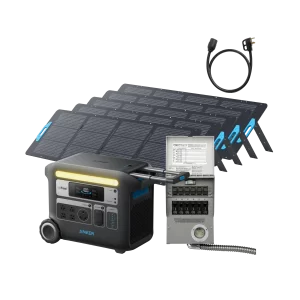 Anker SOLIX F2000 + 6-Circuit Manual Transfer Switch + 5× 200W Solar Panel 5× 200W Solar Panel